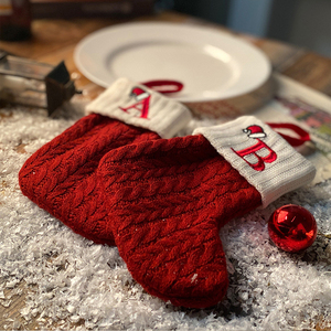 Chaussettes de Noël en lin brodé avec lettres, cadeaux à suspendre à l'arbre de Noël, sacs à bonbons, décorations de fêtes - Vente en gros - Product Image 5