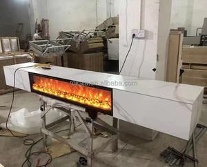 Mobile TV di Grande Successo con Fiamma Simulata, Armadio Decorativo Moderno con Camino Elettrico di Design e Piano in Marmo Effetto Roccia - Product Image 2