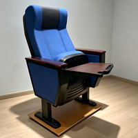Chaise d'auditorium en tissu avec tablette d'écriture pliable réglable, design moderne, robuste et durable, siège fixe au sol pour les écoles