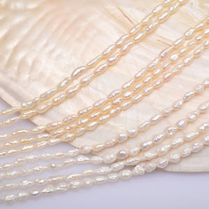 Collier de perles d'eau douce blanches Keshi de forme baroque, produit semi-fini naturel de forme irrégulière - Product Image 2