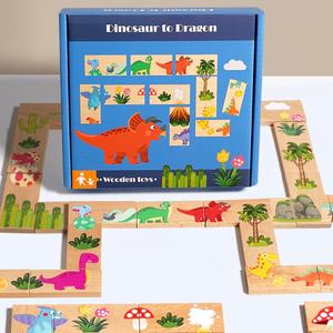Vente en gros de puzzles en bois Montessori, jouets éducatifs pour enfants, <span class=keywords><strong>jeu</strong></span> de dominos, blocs de construction empilables pour enfants - Product Image 3