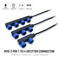 Conectores Impermeables IP67 M15 Uno a Muchos, Luz Solar para Exteriores, Panel Fotovoltaico LED, Tipo F, Ensamblaje de Cable Industrial en Paralelo