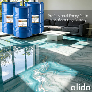Résine époxy métallique liquide Alida durable en 2 parties, revêtement de sol résistant aux UV pour adhésifs et mastics de construction, application au pinceau - Product Image 1