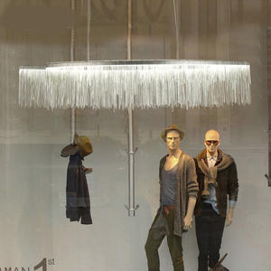 Glands Lustres Aluminium Acier Chaîne Gland Pendentif Lumière pour Salon Restaurant - Product Image 3