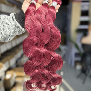 Venta caliente Borgoña Camboyano Virgen Extensiones de cabello Onda del cuerpo Bodywave Cutícula alineada Paquete Tejido Paquetes de cabello virgen - Product Image 2