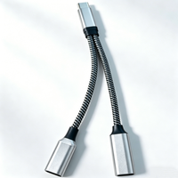Adaptador de Aluminio Tipo C Macho a Doble USB C Hembra, Carga Rápida PD, Sincronización de Datos, Dongle de Audio de 15 cm para iPad Pro, Computadora, Teléfono Móvil