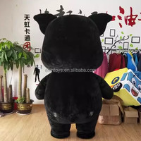 Efun-Costume de cochon noir gonflable, de dessin animé géant, taille adulte, mascotte d'animal gonflable, cosplay, 2m, 2.6m, à vendre