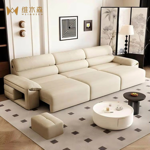 <span class=keywords><strong>Canapé</strong></span> intelligent électrique zéro mur en chenille crème, modèle 2026, pour petit appartement, design Oreilles d'éléphant - Product Image 1