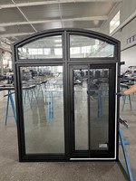 Fenêtre à battant en aluminium certifiée PNEJOY, étanche 720Pa, double vitrage Low-E, fenêtre arquée