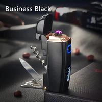 Briquet électrique rechargeable DEBANG, activé par USB, multifonctionnel, plasma avec couteau pour cigarettes, cadeau d'affaires en plastique