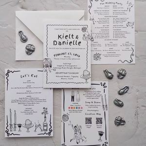 Kit de Invitaciones de Boda Digitales Personalizadas de Primera Calidad con Sobres, Tarjetas de Confirmación de Asistencia y Tarjetas de Programación, Envío Rápido de Muestras de Diseño - Product Image 1
