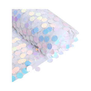 Óng ánh màu xanh payette <span class=keywords><strong>sequin</strong></span> vải cuộn với cơ sở vải lưới - Product Image 2