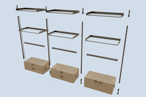 Customization Malaysia Fitting <strong>Light</strong> Pole Closet Aluminum <strong>Frame</strong> Handle Oxidized Gray Hanger Rod Glass <strong>Pipe</strong> Wardrobe - Product Image 4