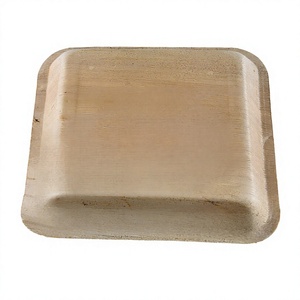 Assiettes carrées profondes jetables en bois classiques, durables et écologiques, avec support gravé, pour fêtes et usage extérieur, 9 x 9 pouces, sans BPA - Product Image 2