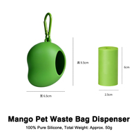 Distributeur de sacs à déjections canines en silicone avec clip de fixation et options de couleurs personnalisées pour la promenade mains libres des animaux de compagnie