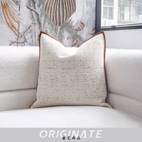 RUIYI maison couleur unie 50X50CM jeter taie d'oreiller lumière luxe coton lin Textile housse de coussin couture pour hôtel décoration