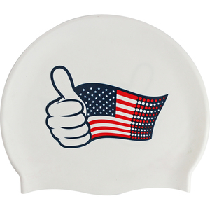 Bonnet de bain en <span class=keywords><strong>silicone</strong></span> personnalisé de haute qualité avec drapeau imprimé - Product Image 2