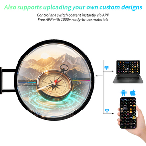 Голографический вентилятор-лайтбокс 42 см с управлением через приложение, 3D-система для рекламы и маркетинга в коммерческом секторе - Product Image 2