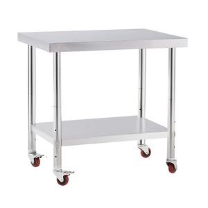 <span class=keywords><strong>Table</strong></span> de travail de préparation de cuisine commerciale en acier inoxydable épaissi avec dosseret mobile pour hôtels et restaurants en vente - Product Image 1