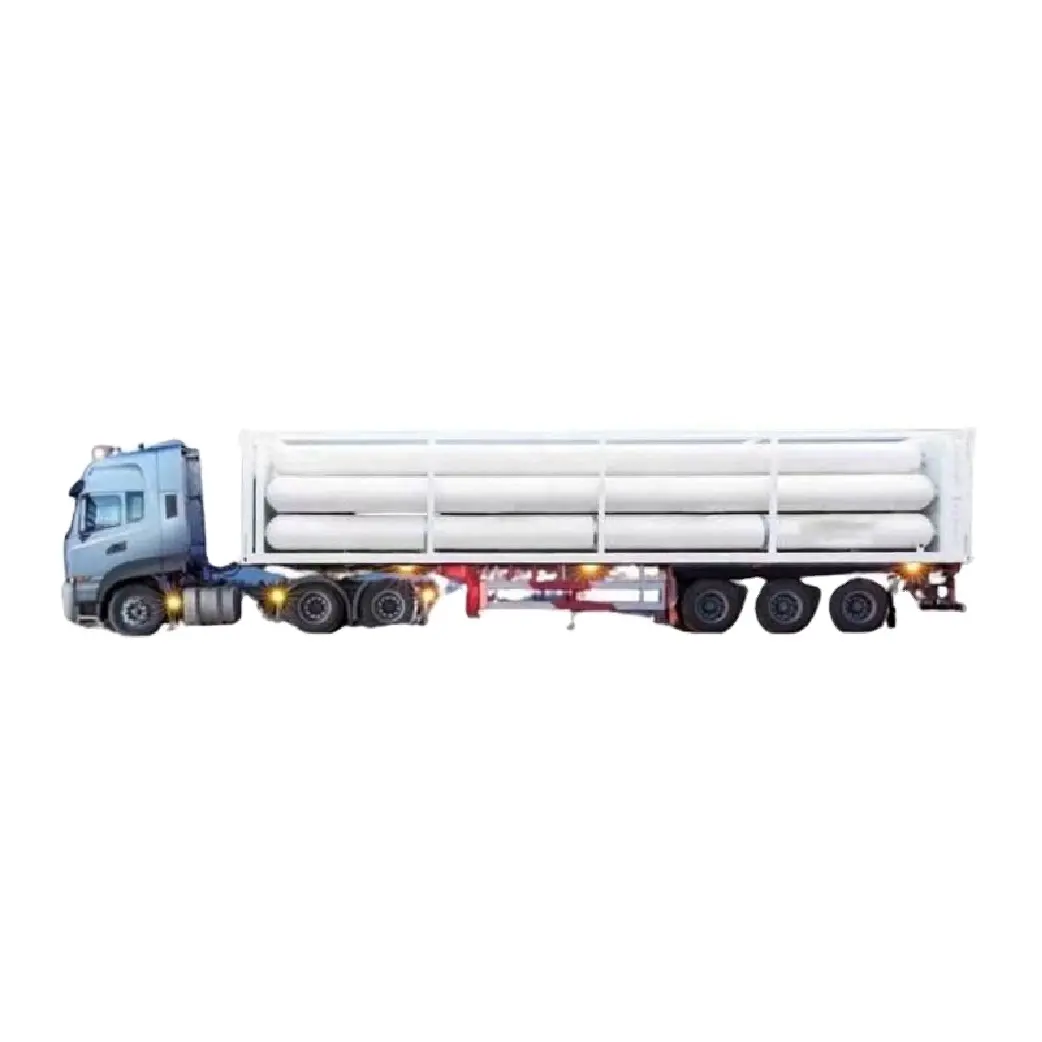 Used Co2 Lng Cng Tube Transport Lpg Gas Road Tanker Trailer 12 CNG tubes Trailer Truck Semi Trailer for Sale