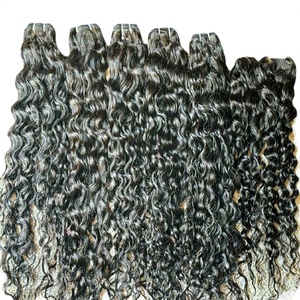 Extensions de cheveux humains bouclés vierges indiens Remy, tissage double machine, 8-36 pouces, noir naturel, 5 pièces - Product Image 1
