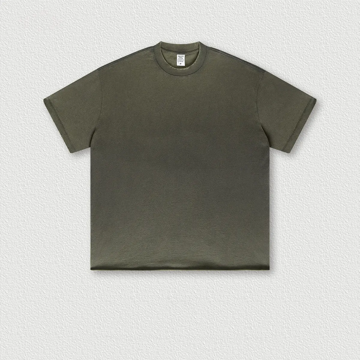 Camiseta de algodón pesado con cuello redondo, ropa lavada con piedra, 280 gsm, venta al por mayor