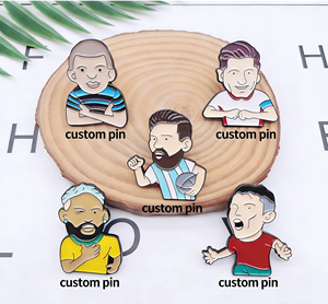 دبابيس مينا مخصصة لكرة القدم بتصميم نجم رياضي ملون، جودة عالية، بالجملة، OEM/ODM، معدنية، مجانية التصميم، من Percolour - Product Image 1