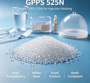 Gránulos de Plástico Virgen GPPS 525N, Grado de Moldeo por Inyección, Alta Claridad, Base Blanca, Resina de Poliestireno GPPS, Materia Prima - Product Image 2