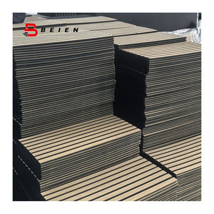 Panel de pared de listones de madera PET Mdf Panel europeo Akoestisch Paneel Akustik Panel Holz Eiche - Product Image 4