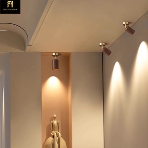 Spotlight cylindrique japonais Wabi Sabi multicolore, rotatif à 360 degrés, LED multicolore, en <span class=keywords><strong>bois</strong></span>, pour salon, couloir - Product Image 2