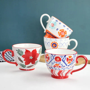 Factory direct sales of hand-painted underglaze colored <b>mugs</b>, <b>cute</b> office water cups, creative ceramic <b>mugs</b>, high-value - Product Image 1
