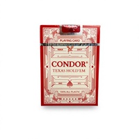 Cartes à jouer de poker CONDOR Texas, papier durable, finition lisse, imperméable, logo personnalisé, utilisation familiale, boîte en papier écologique, personnalisable