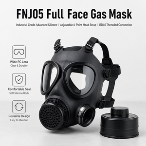 <span class=keywords><strong>หน้ากาก</strong></span>ป้องกันแก๊สพิษแบบเต็มหน้า FNJ05 ซิลิโคน 6 จุด รุ่น RD40 อะไหล่สำหรับเครื่องช่วยหายใจ รองรับการฝึกอบรม พร้อมใช้งาน OEM CE โรงงานผลิต ใช้ซ้ำได้ 3 ชั้น - Product Image 1