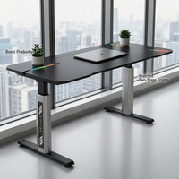 Bureau de jeu portable AOR à refroidissement électrique, hauteur réglable, éclairage LED, commandes dissimulées, design extensible, aluminium
