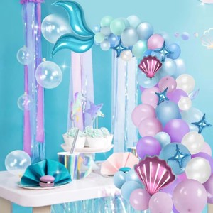 Set di 87 Palloncini a Forma di Coda di Sirena, Decorazioni per Feste di Compleanno a Tema Sirena, Blu Sirenetta - Product Image 5