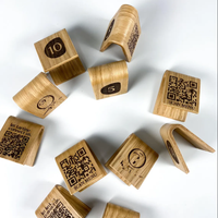 Panneau de menu en bois avec code QR personnalisé présentoir professionnel en bois enseigne de bureau en bois panneau à code QR de bureau