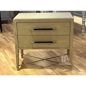 Table de chevet jaune personnalisée en bois massif, armoire de chevet large et spacieuse pour chambre à coucher - Product Image 3