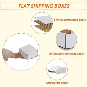 4x4x2 Inches Plain <b>White</b> Shipping <b>Boxes</b> Set of 25, <b>White</b> Corrugated Cardboard Box - Product Image 3