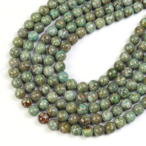 Perle di Corallo Fossile Rotonde Sfuse, Pietra Maifan Blu, Perle di Diaspro per Creazione di Gioielli 6mm 8mm 10mm - Product Image 3