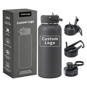 Bouteilles d'eau isothermes en acier inoxydable sous vide de 32 oz à double paroi avec logo personnalisé pour le sport et les activités de plein air – Vente en gros - Product Image 4