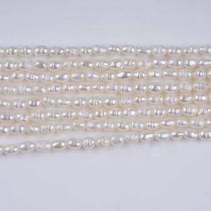 Perlas de Agua Dulce Blancas Naturales de Zhuji, Casi Redondas, de 3-3.5 mm, Color Suelto para Collar DIY, Producto Semiacabado al por Mayor - Product Image 2