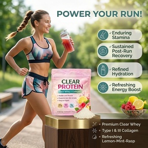 Poudre de protéines de lactosérum clair et de collagène 20g – Isolat de protéines de lactosérum clair, <span class=keywords><strong>bio</strong></span>-peptides pour la santé des muscles maigres, des cheveux, de la peau et des ongles - Product Image 1
