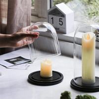 Dôme en verre transparent sans plomb sur base MDF noire de 5,7x10,4 pouces, personnalisable, pour la décoration intérieure - Vente en gros 2026