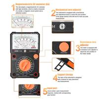 Multimètre analogique-numérique à double affichage VICTOR 7244, AC/DC 500V 10A, testeur de résistance et de diode (précision 0,5% + 3), test de batterie