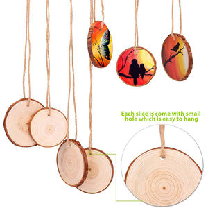 2-8 Inci Yang Belum Selesai Kayu Alami Kit Kosong Lingkaran Bulat Kayu Irisan untuk DIY Kerajinan Menggambar Tanda Natal Ornamen Dekorasi Rumah - Product Image 4