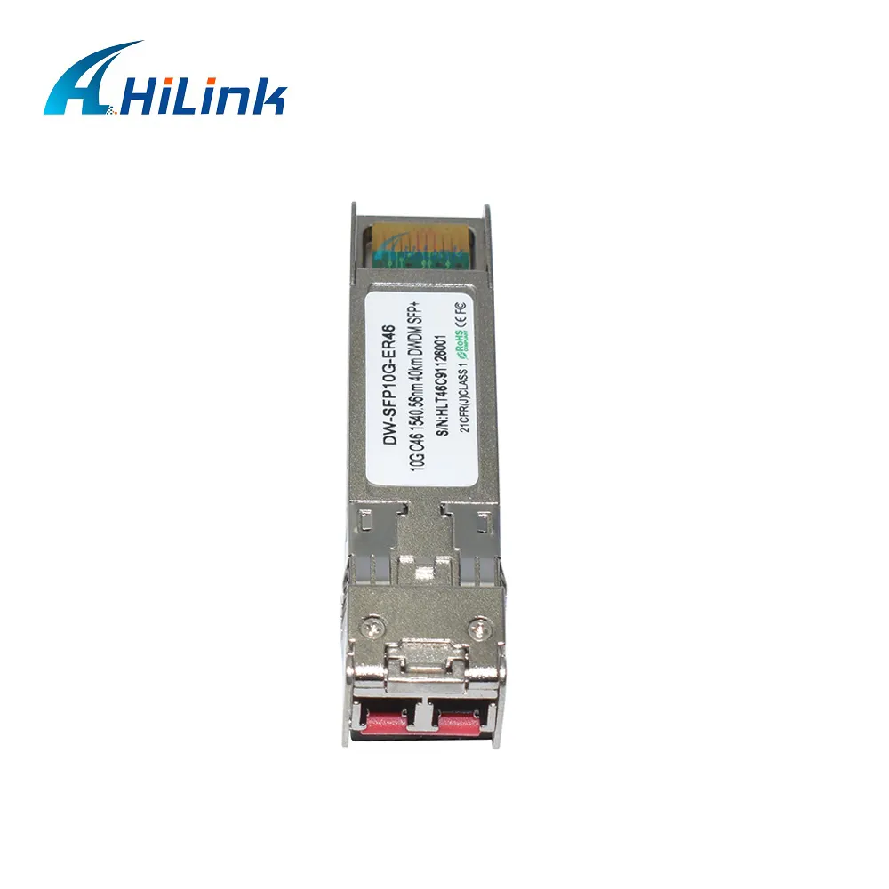 Hilink 10G SFP + إيه DWDM 40 كجم CH 17-CH62 EML SMF مثبت جهاز إرسال واستقبال LC موصل