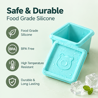 Moule à glaçons en silicone personnalisé, boîte de conservation pour aliments pour bébés, 6 compartiments, réutilisable, sans BPA, silicone de qualité alimentaire