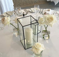 Hoog Goud Zwart Kubieke Metalen Bloemstandaard Bruiloft Centerpieces Tafel Middelpunt Metalen Bloemstandaard Voor Tafeldecoratie