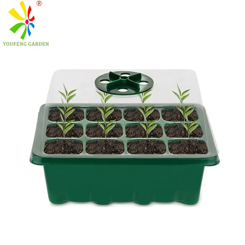 صندوق زراعة مائية مع غطاء, صندوق زراعة مائي مع غطاء 12 خلية من البذور سريع النمو مع قبة