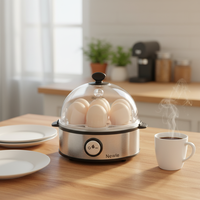 NEWLE Mini Cuiseur à œufs rapide et pochetteur électrique, arrêt automatique, écologique, silencieux, capacité 7 œufs, sans BPA
